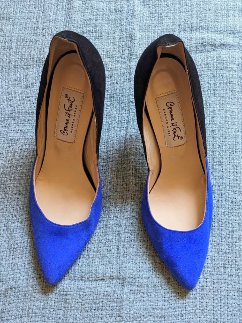 Comme il Faut Tango Dance Shoes BA Blue Black Suede Size 37 US 6.5 3.5" Heels - Picture 2 of 8